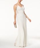 Adrianna Papell Beaded Open-back Gown