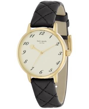 Kate Spade New York Women's Metro Black Quilted Leather Strap Watch 34mm 1yru0788