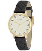 Kate Spade New York Women's Metro Black Quilted Leather Strap Watch 34mm 1yru0788