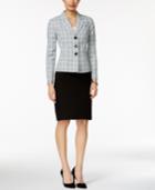 Le Suit Tweed Plaid-print Skirt Suit