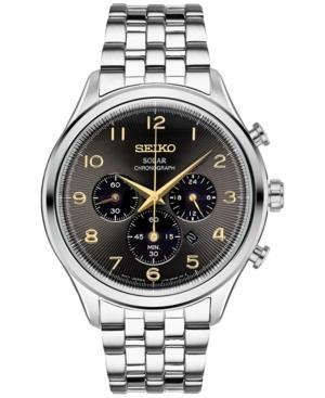 Seiko Men's Chronograph Solar Classic Stainless Steel Bracelet Watch 42mm Ssc563