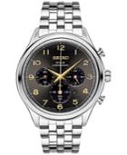 Seiko Men's Chronograph Solar Classic Stainless Steel Bracelet Watch 42mm Ssc563