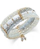 Inc International Concepts Gold-tone White Multi-stone Statement Cuff Bracelet, Only At Macy's