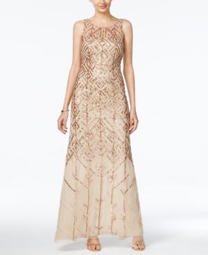 Adrianna Papell Sleeveless Sequined Gown