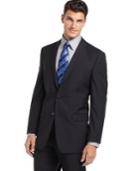 Calvin Klein Jacket Navy Stripe 100% Wool Slim Fit
