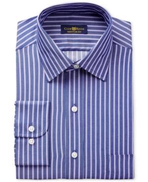 Club Room Estate Men's Classic-fit Wrinkle-resistant Purple Stripe Dress Shirt, Only At Macy's