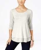 Style & Co Chiffon-hem Top Available In Regular & Petite Sizes, Created For Macy's