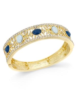 Inc International Concepts Gold-tone Multi-stone Pave Filigree Stretch Bracelet, Only At Macy's