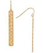 Filigree Bar Linear Drop Earrings In 10k Gold