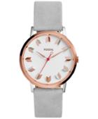 Fossil Women's Vintage Muse Gray Leather Strap Watch 40mm Es4057