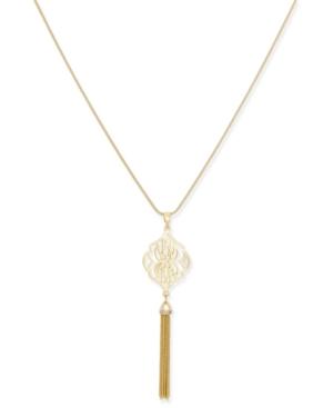 Vera Bradley Signature Filigree Tassel Necklace