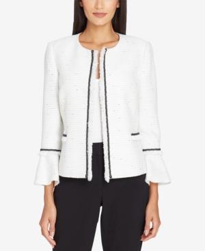 Tahari Asl Fringed Boucle Jacket