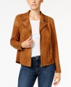 Style & Co Petite Faux-suede Moto Jacket, Only At Macy's