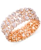 Guess Rose Gold-tone Crystal Bubble Stretch Bracelet