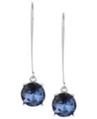 Kenneth Cole New York Earrings, Silver-tone Blue Faceted Bead Drop Earrings