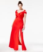 Emerald Sundae Plus Size Off-the-shoulder Scuba A-line Gown