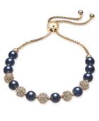 Charter Club Gold-tone Crystal Bead & Colored Imitation Pearl Slider Bracelet, Created For Macy's