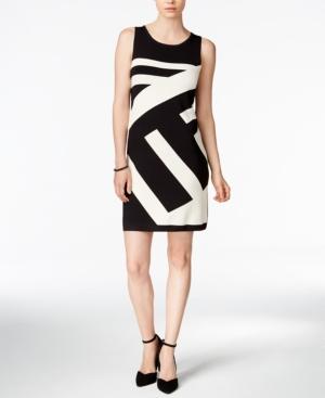 Bar Iii Geometric-striped Sweater Dress, Only At Macy's