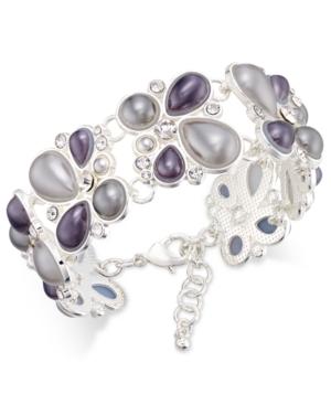 Charter Club Silver-tone Stone And Crystal Link Bracelet, Only At Macy's