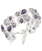 Charter Club Silver-tone Stone And Crystal Link Bracelet, Only At Macy's