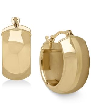 Polished Huggie Hoop Earrings In 14k Gold