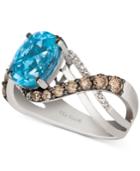 Le Vian Sky Blue Topaz (2-9/10 Ct. T.w.) & Diamond (2/3 Ct. T.w.) Swirl Ring In 14k White Gold
