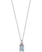 Le Vian Chocolatier Aquamarine (1-5/8 Ct. T.w.) And Diamond (1/8 Ct. T.w.) Pendant Necklace In 14k White Gold