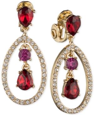 Anne Klein Gold-tone Multi-crystal Clip-on Earrings