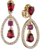 Anne Klein Gold-tone Multi-crystal Clip-on Earrings