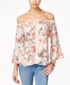 Stoosh Juniors' Printed Off-the-shoulder Peasant Blouse