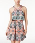Be Bop Juniors' Printed Popover Fit & Flare Dress