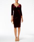 Alex Evenings Velvet Embellished Sheath Dress