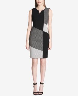 Calvin Klein Colorblocked Keyhole Dress