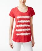 Style & Co. Burnout Striped Graphic T-shirt, Only At Macy's