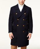Tallia Men's Navy Double-breasted Topcoat