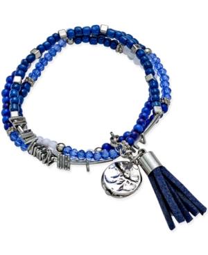 Inc International Concepts Silver-tone Beaded Tassel Bracelet, Only At Macy's
