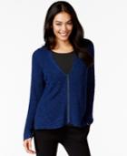 Eileen Fisher Asymmetrical-hem Zippered Cardigan Sweater