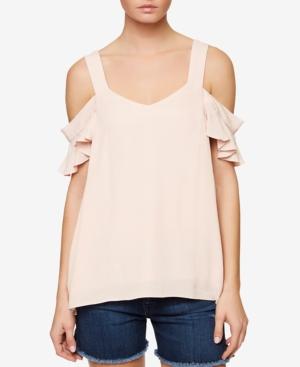 Sanctuary Annie Ruffled Cold-shoulder Top