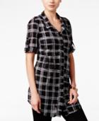 Style & Co. Plaid Mesh Tunic, Only At Macy's