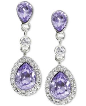 Givenchy Silver-tone Crystal Halo Drop Earrings