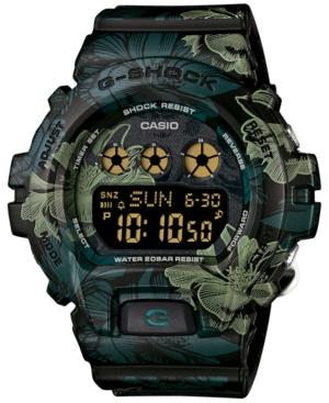 G-shock Women's Digital Green Floral Resin Strap Watch 49x46mm Gmds6900f-1