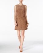 Jessica Howard Grommet-trim Faux-suede Shift Dress