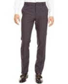 Kenneth Cole Reaction Straight-leg Flat-front Grid Pants