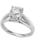 Certified Diamond Solitaire Engagement Ring In 14k White Gold (1-1/2 Ct. T.w.)