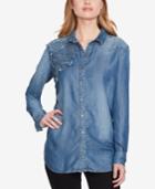 Jessica Simpson Juniors' Applique Chambray Shirt