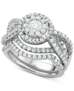 Diamond Interlocking Halo Bridal Set (2 Ct. T.w.) In 14k White Gold