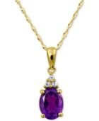 Amethyst (1 Ct. T.w.) & White Topaz Accent 18 Pendant Necklace In 10k Gold