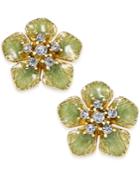 Erwin Pearl Atelier For Charter Club Gold-tone Colored Flower Crystal Stud Earrings, Only At Macy's
