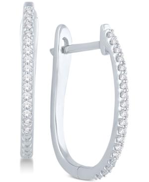 Diamond Pave Hoop Earrings (1/8 Ct. T.w.) In 10k Yellow Or White Gold