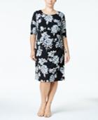 Connected Plus Size Gathered-side Sheath Dress